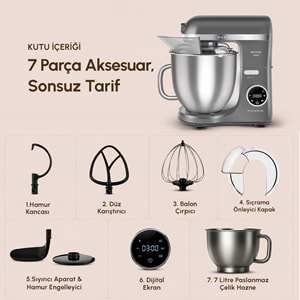 KARACA MASTERMAİD CHEF ULTRA D2000 MUTFAK ŞEFİ, GALAXY GREY
