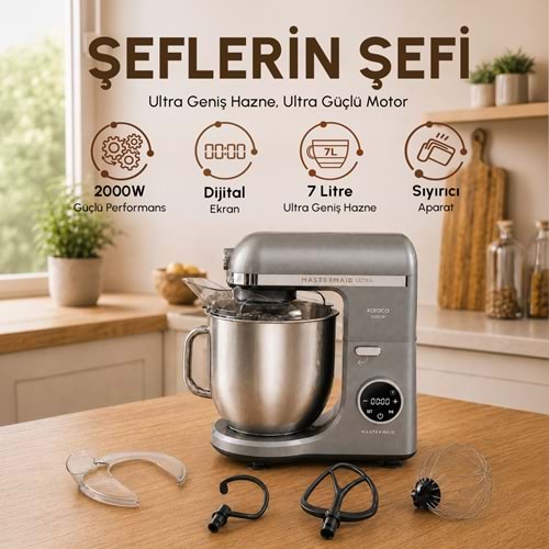 KARACA MASTERMAİD CHEF ULTRA D2000 MUTFAK ŞEFİ, GALAXY GREY