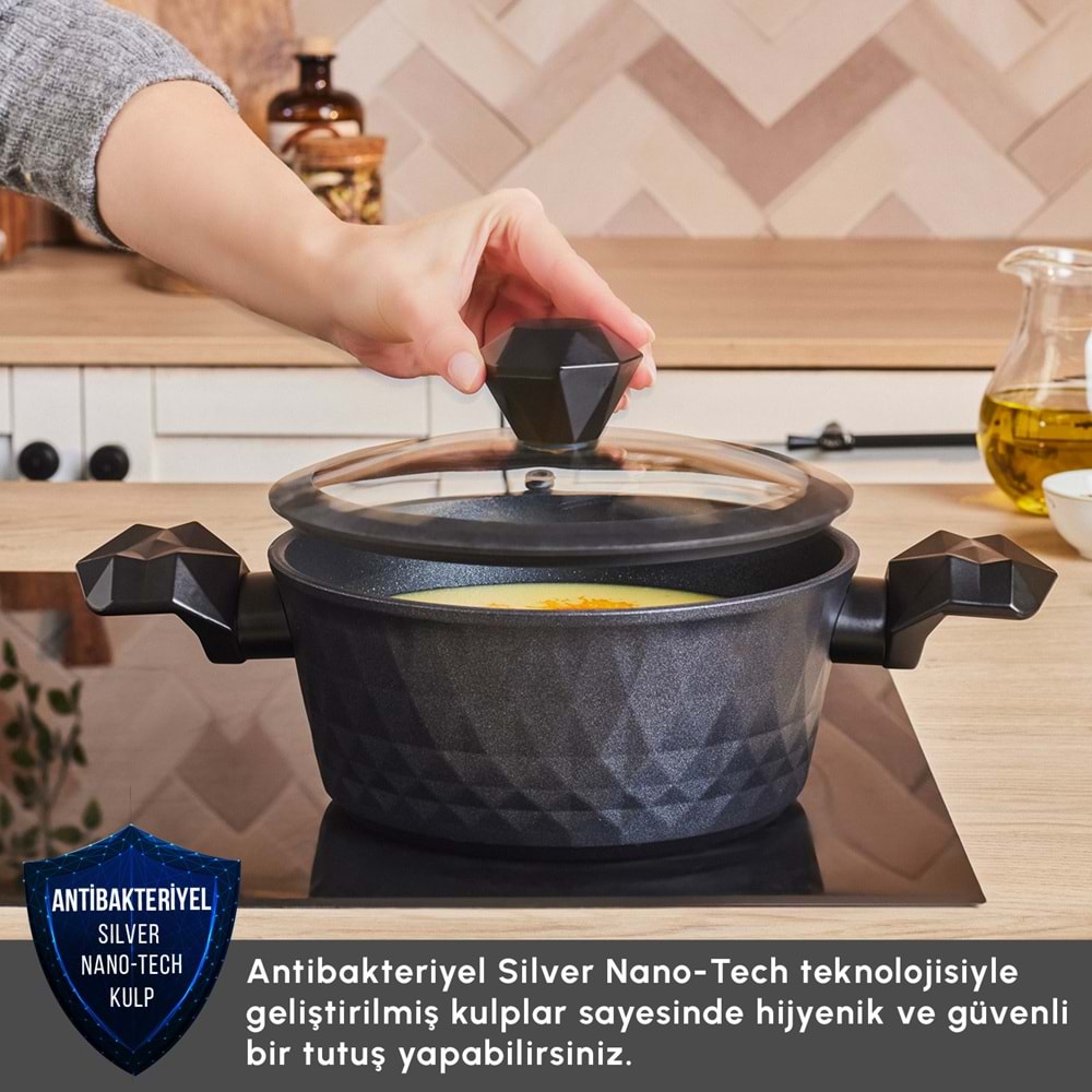 KARACA BIODIAMOND ANTIBAKTERIYEL KULP 20 CM TENCERE