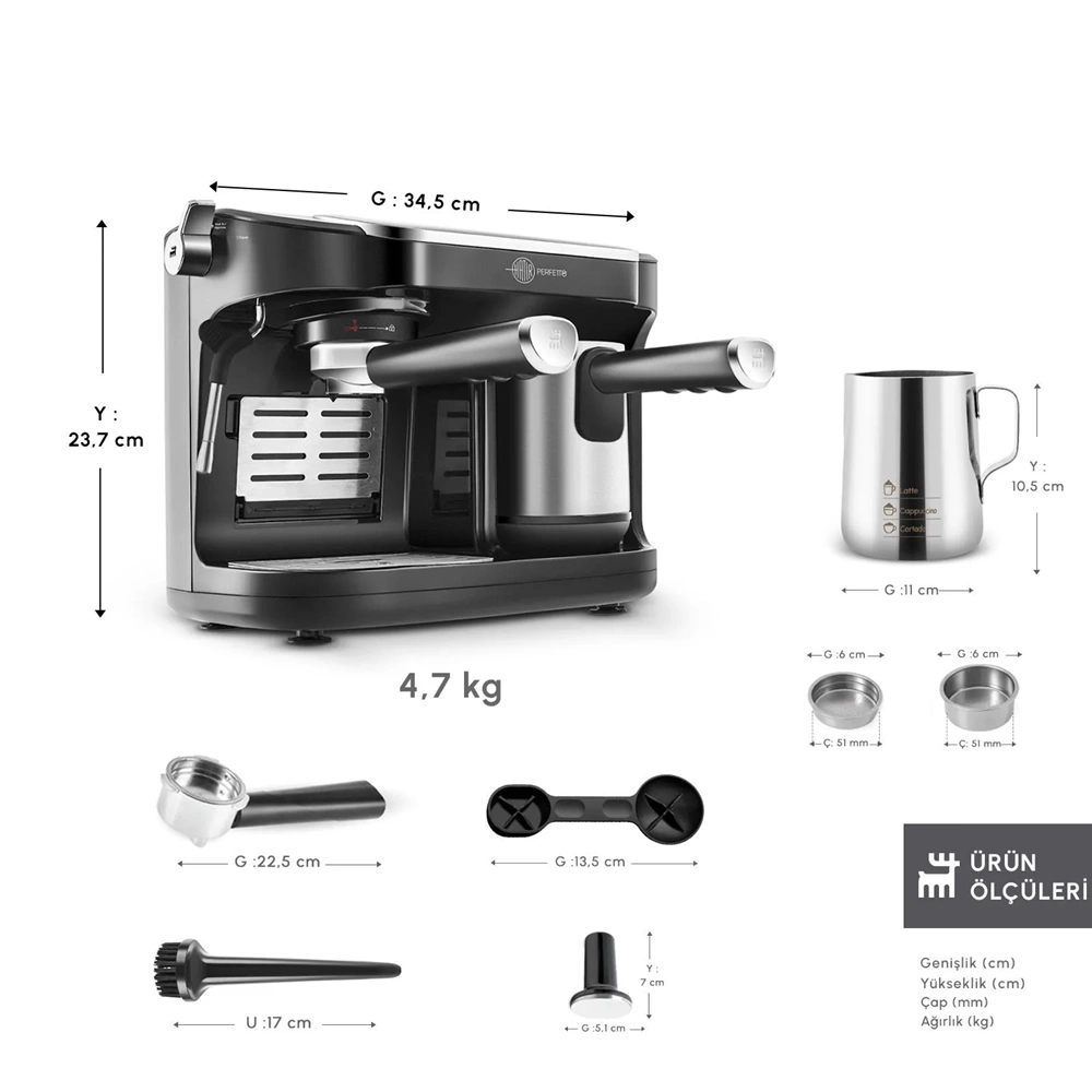 KARACA HATIR PERFETTO ESPRESSO VE TÜRK KAHVESİ MAKİNESİ