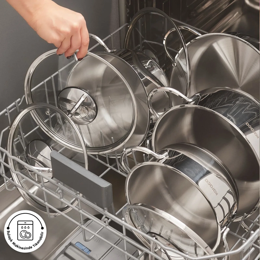 KARACA POWERSTEEL 316+ PEKİN 8 PARÇA 316 ÇELİK TENCERE SETİ
