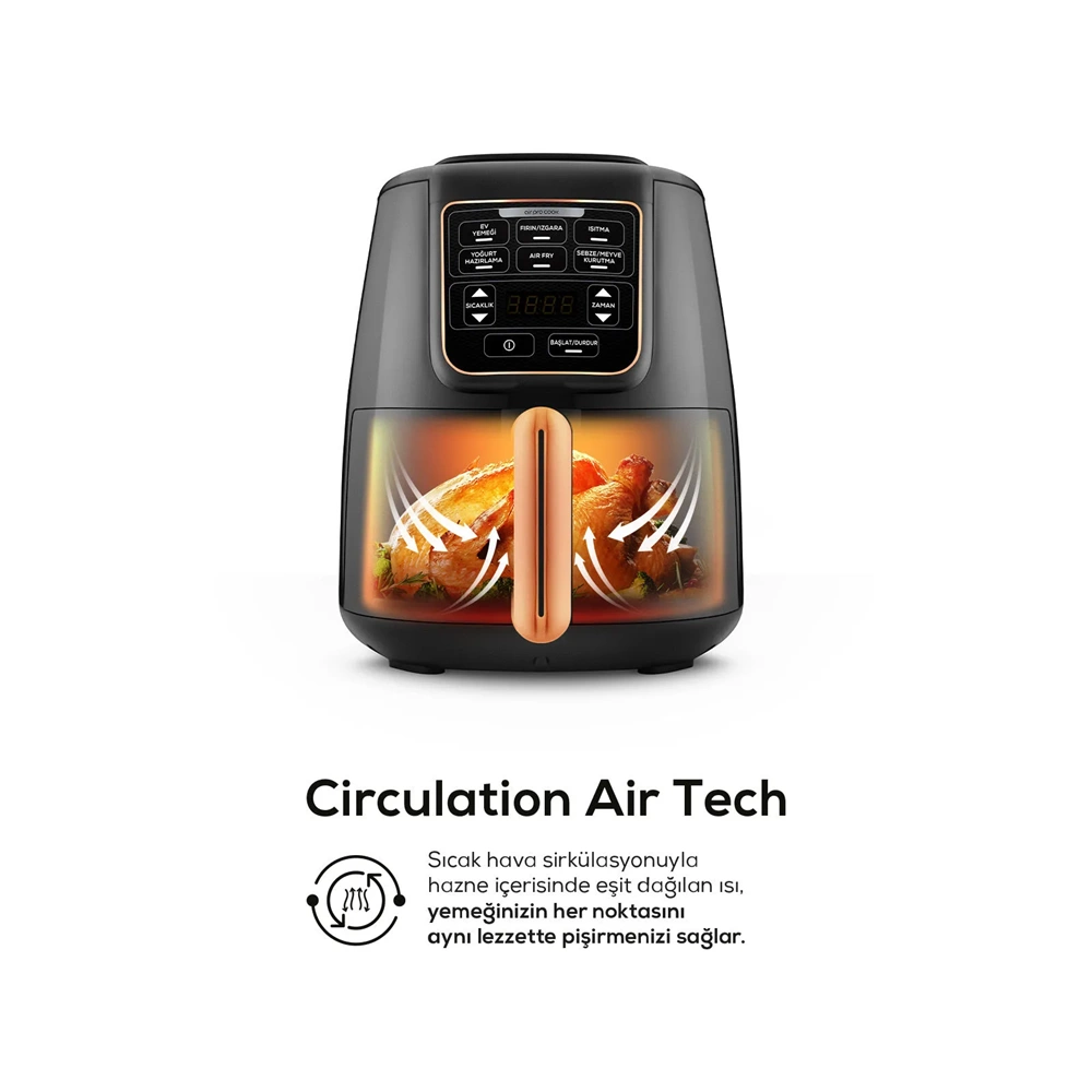 KARACA AIR PRO COOK XL 2IN1 KONUŞAN AIRFRYER BLACK COPPER