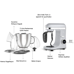 KARACA MASTERMAİD CHEF ULTRA D2000 MUTFAK ŞEFİ, SILVER
